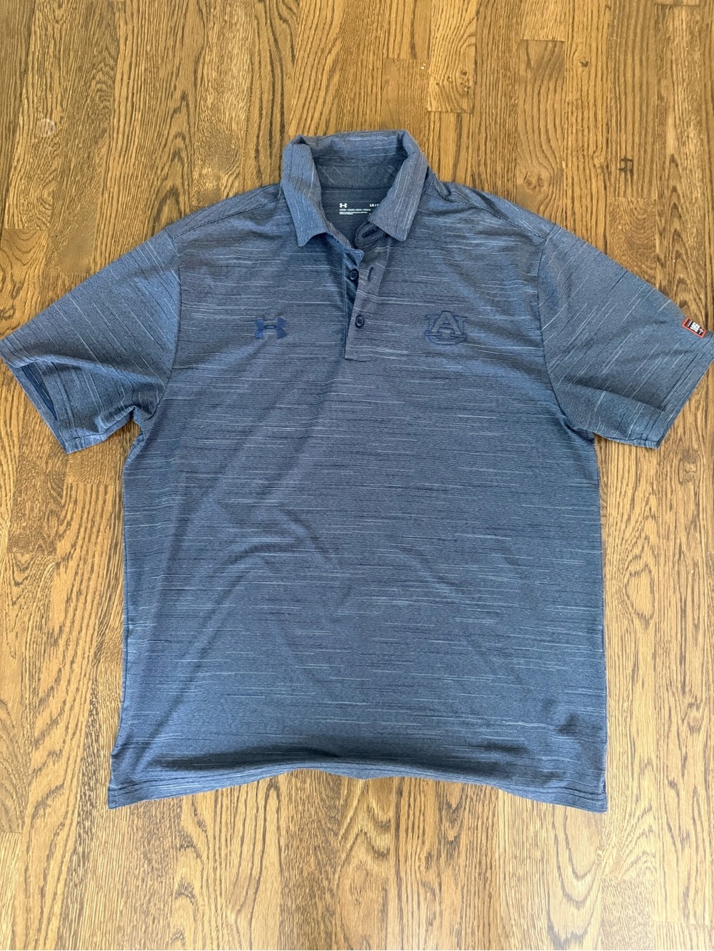 Under Armour Men's Navy Heather Polo with Auburn Logo